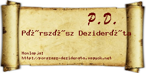 Pórszász Dezideráta névjegykártya